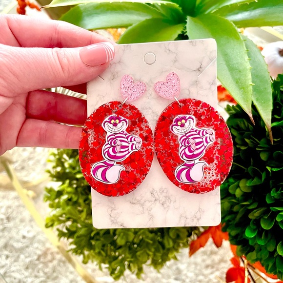 Cheshire Cat Acrylic Earrings - Picture 3 of 5